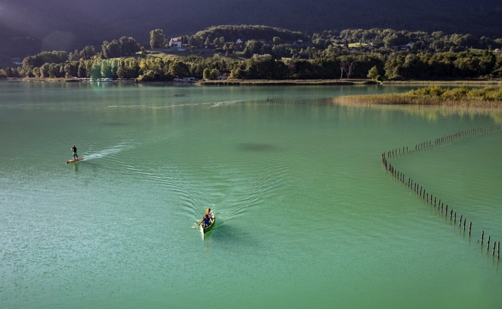 La découverte du merveilleux lac d'Aiguebelette en canoë kayak.